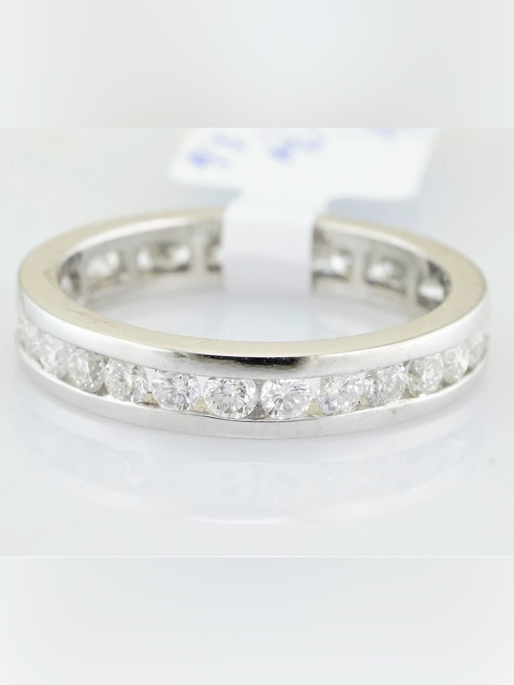 Solid 18k white gold natural diamond eternity band / wedding band / anniversary